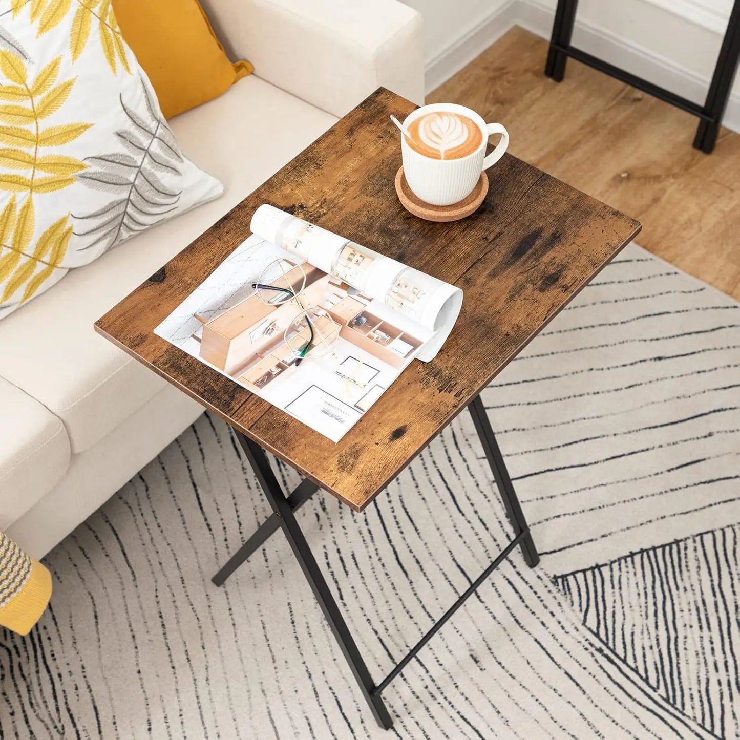 XIUWO Folding TV Tray Tables Set For Small Spaces
