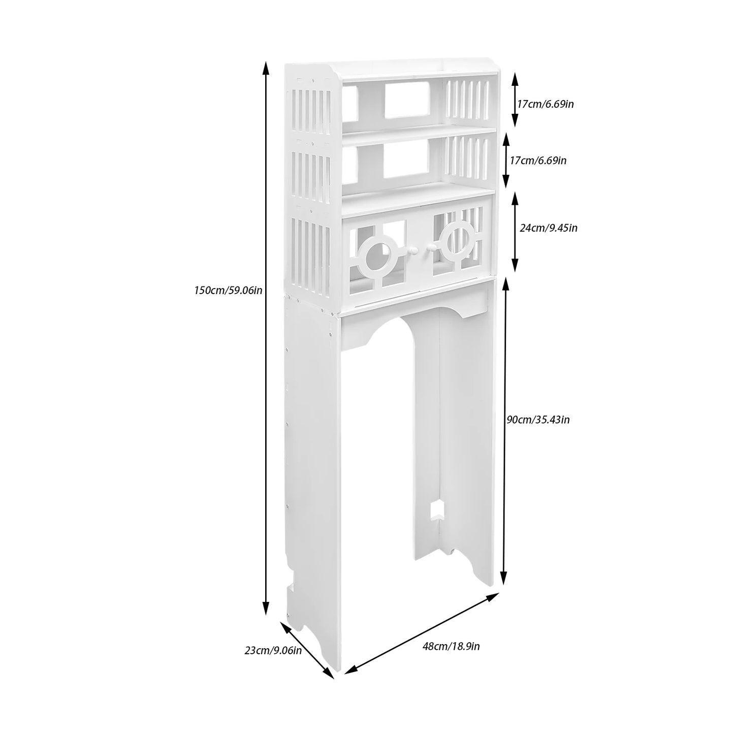 Bathroom Over The Toilet Cabinet 4 Tier Storage Organizer