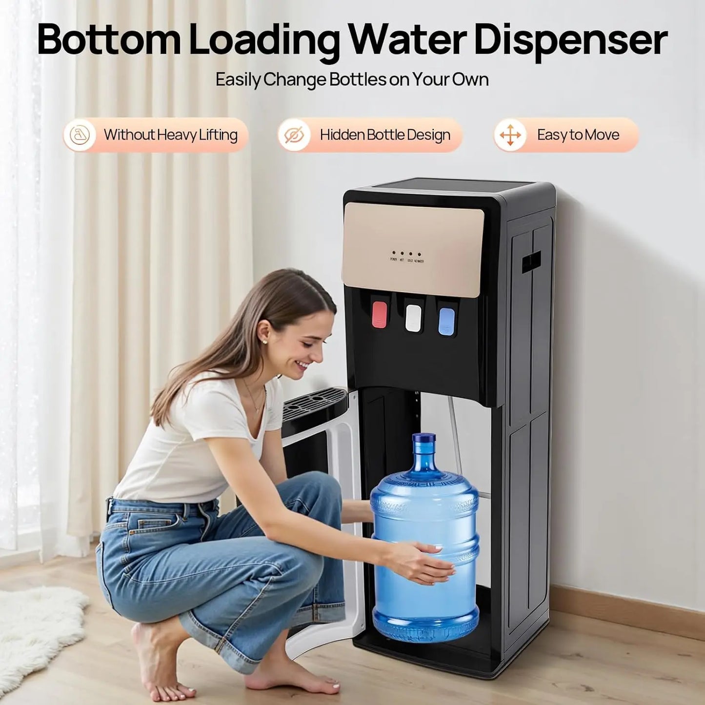 XMSJ Bottom Loading Water Cooler Dispenser Hot Cold