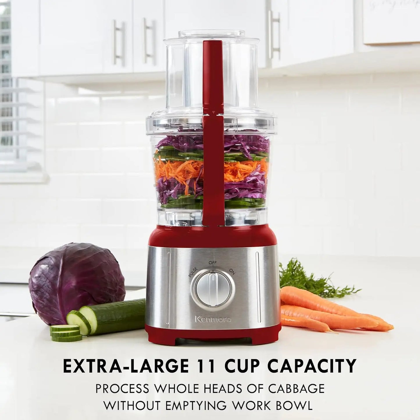 XMSJ Food Processor and Vegetable Chopper with Reversible Slicing Disc