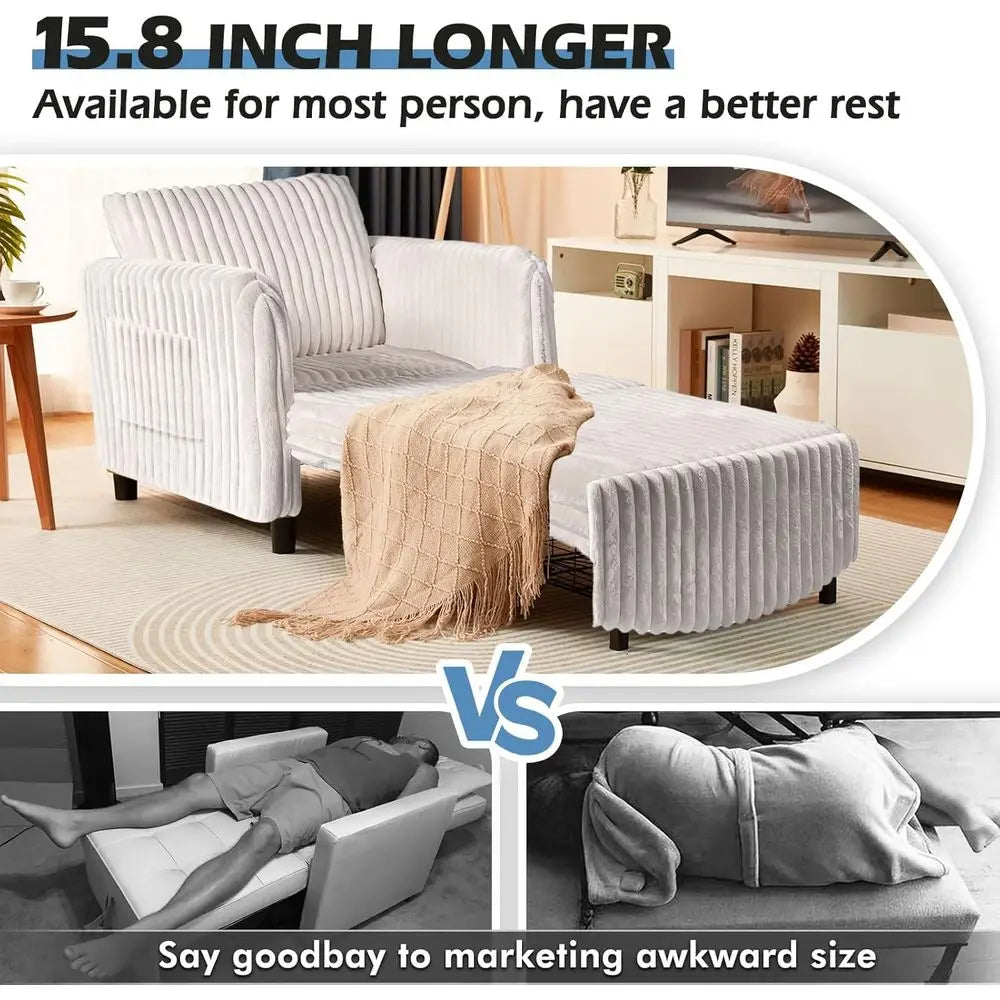 Heavy Duty Convertible Sleeper Chair With Pull Out Bed