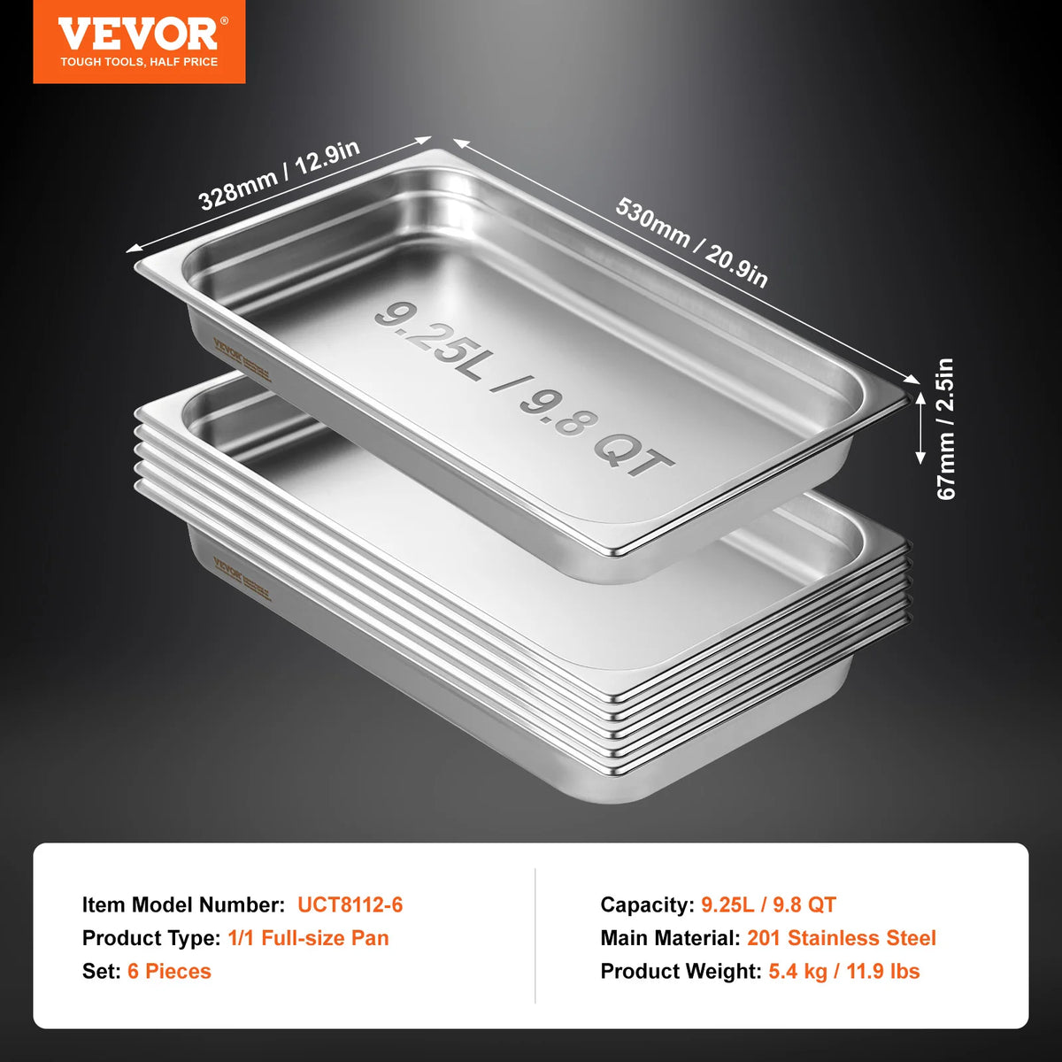 SucceBuy Stainless Steel Buffet Chafing Dishes Steam Table Pans