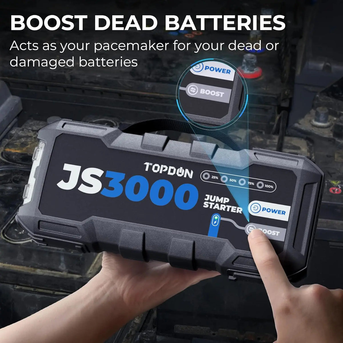 TOPDON Portable Car Jump Starter And Power Bank Battery Booster