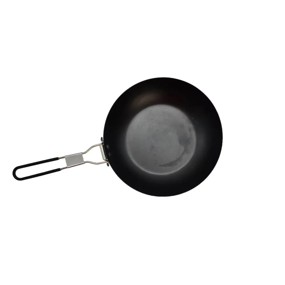 Folding Handle Carbon Steel Frying Pan Skillet Preseasoned for Induction
