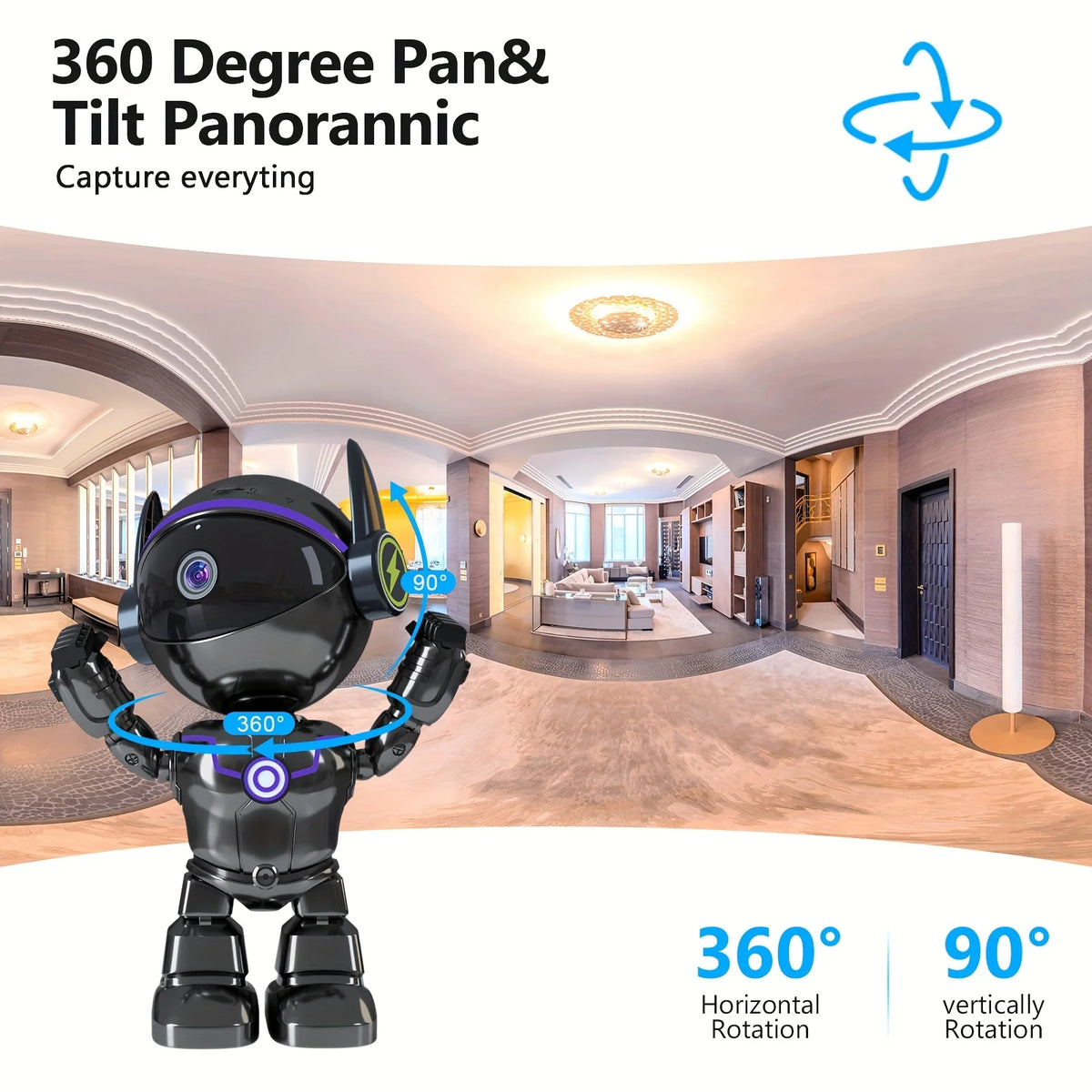 WESECUU 5MP Smart Indoor Outdoor Security Robot Camera With Audio