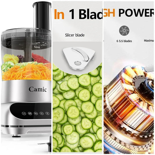 XMSJ 600W Food Processor 72oz Large Capacity Countertop Chopper
