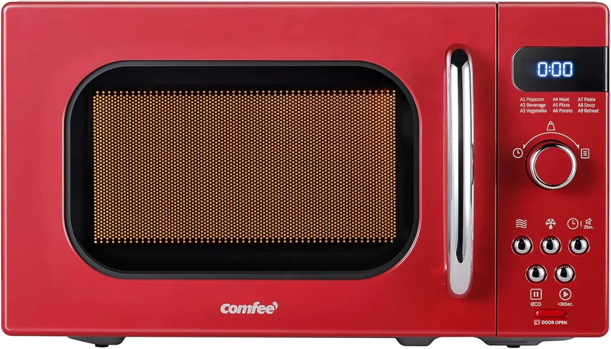 XMSJ Retro Small Microwave Oven With 9 Preset Menus