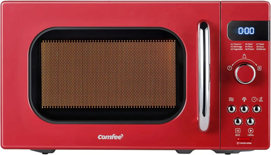 XMSJ Retro Small Microwave Oven With 9 Preset Menus