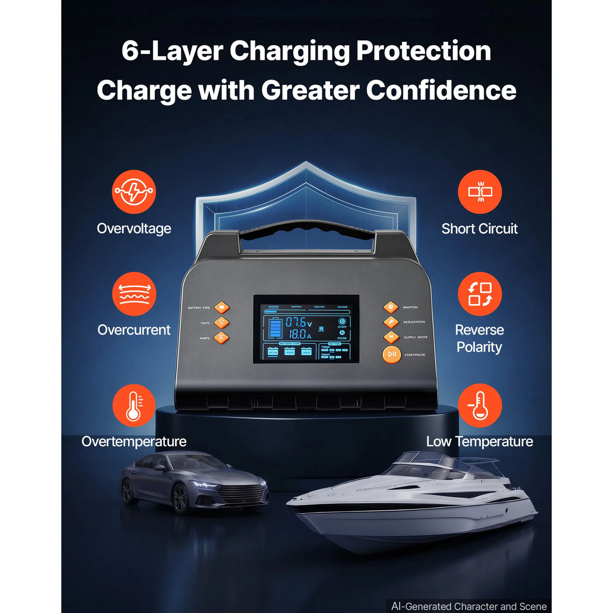 SucceBuy Smart Charger for LiFePO4 and Lead Acid Batteries