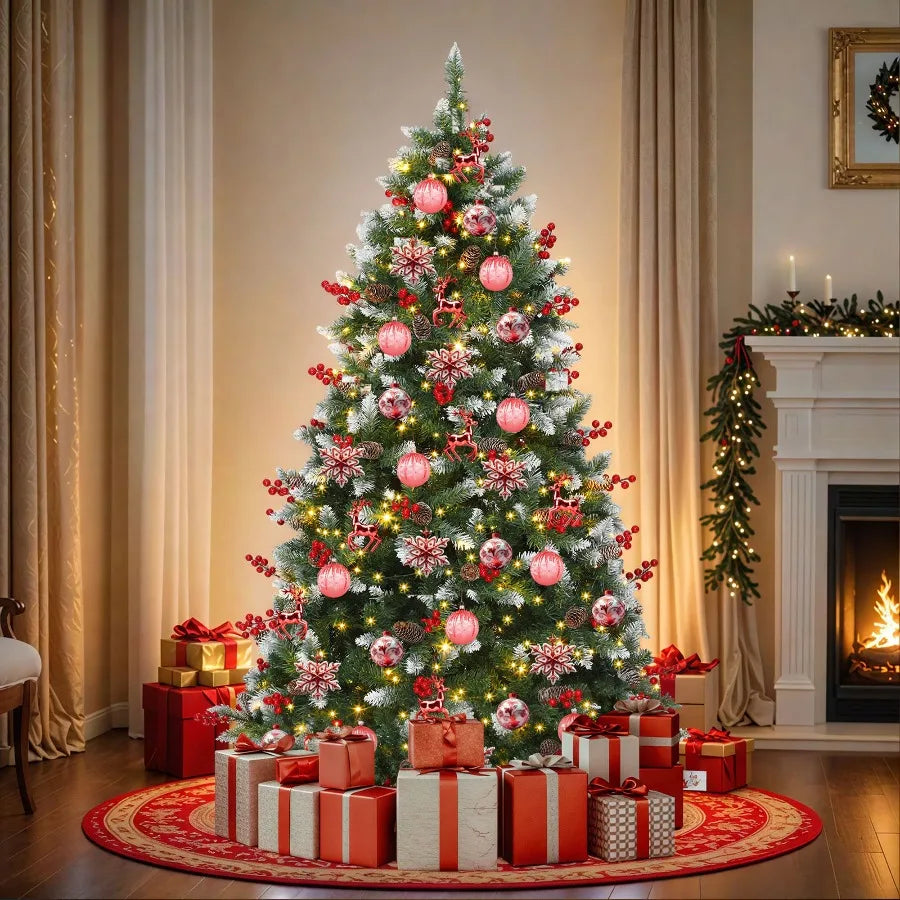 Uforic Prelit Artificial Christmas Tree With Pine Cones And Remote Control
