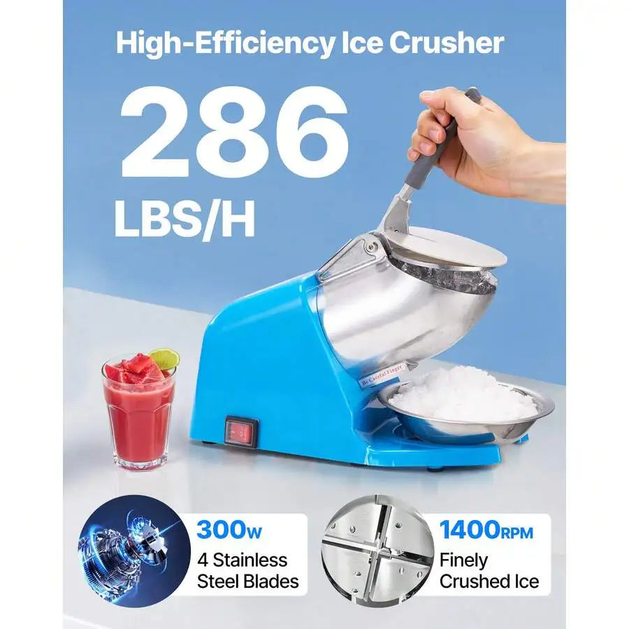 XMSJ Ice Crusher Machine 286 Lbs Per Hour Electric Shaved Ice Machine