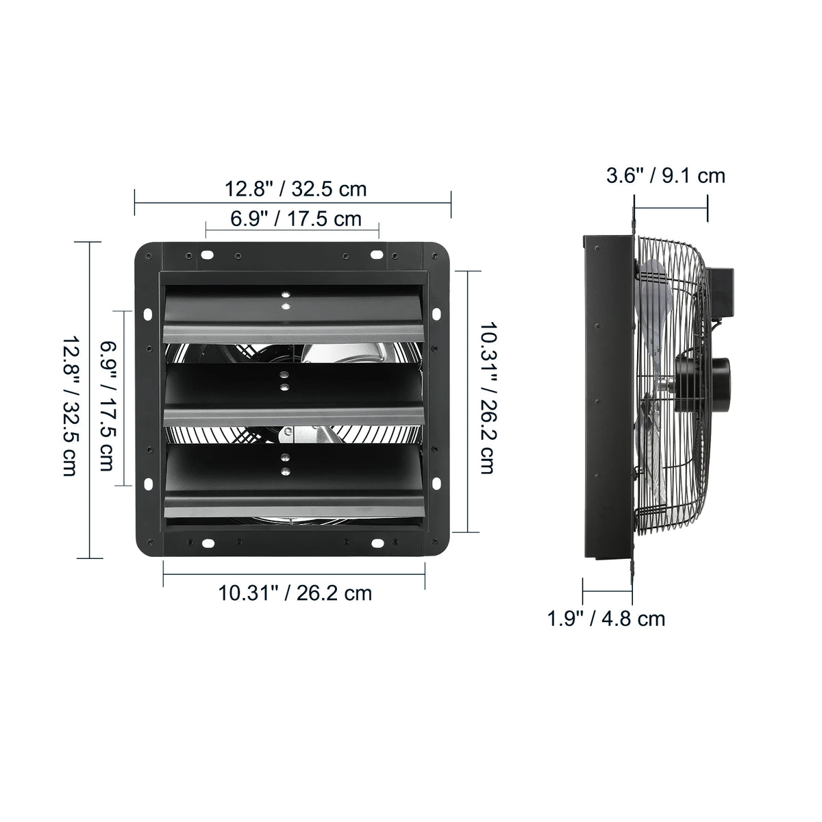 SucceBuy Adjustable Shutter Exhaust Fan for Greenhouse and Garage Ventilation
