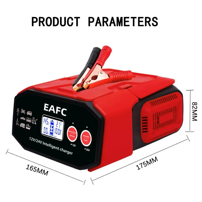 EAFC Smart Automotive Battery Charger And Maintainer With Digital Display