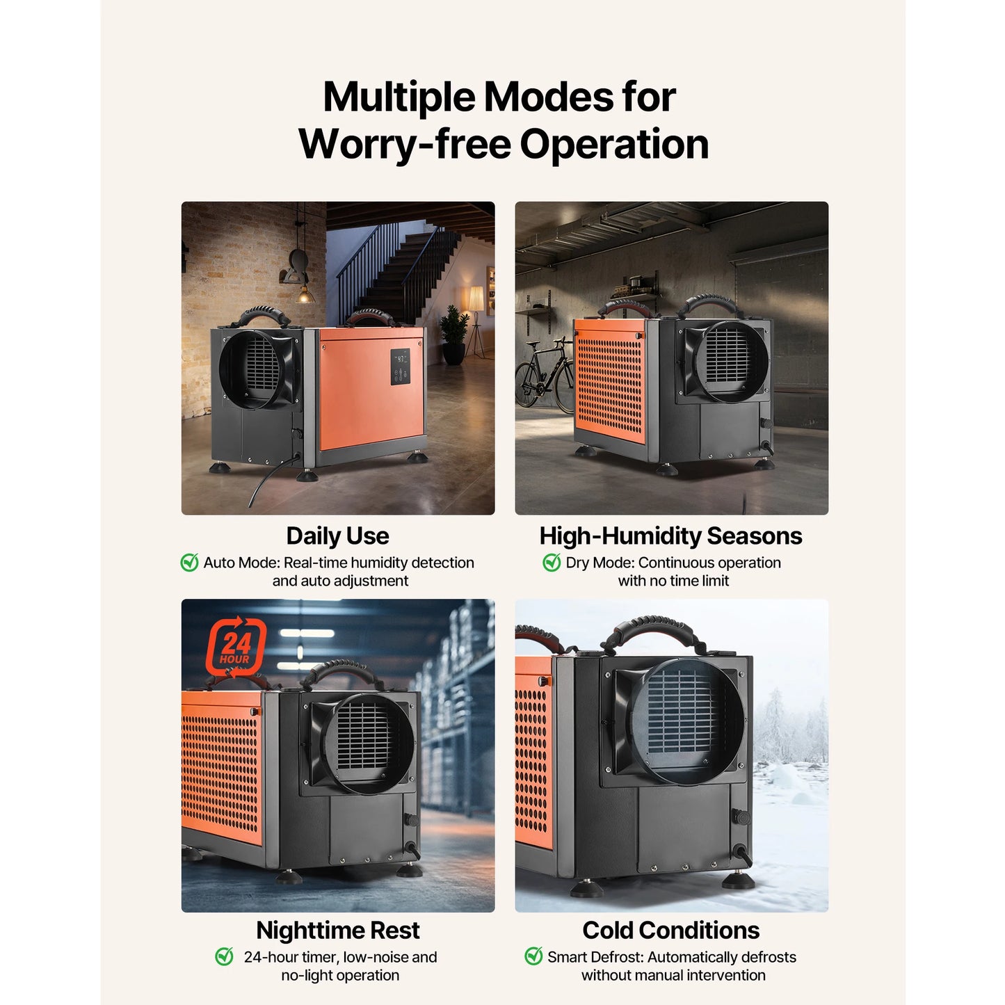 SucceBuy Commercial Dehumidifier With Drain Hose For Crawl Space Storage