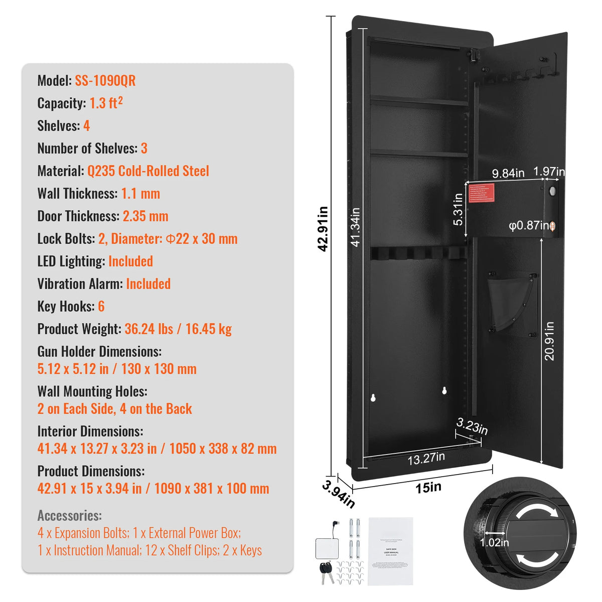 SucceBuy Hidden Keypad Wall Safe With Cold Rolled Steel Home