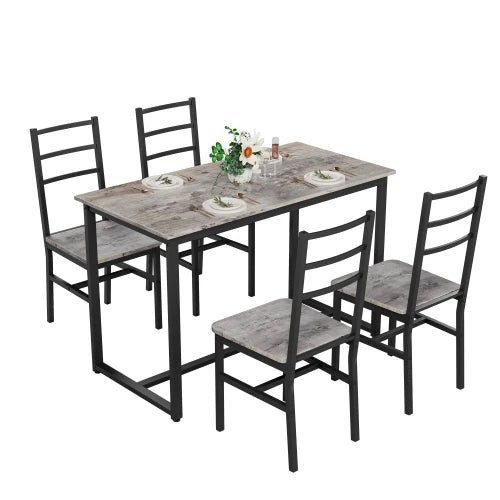 Dining Table Set For 4 Farmhouse Dinette With 4 Chairs