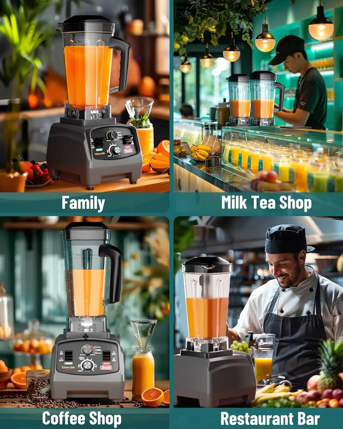 WantJoin Professional Blender 1800W High Power For Home And Commercial