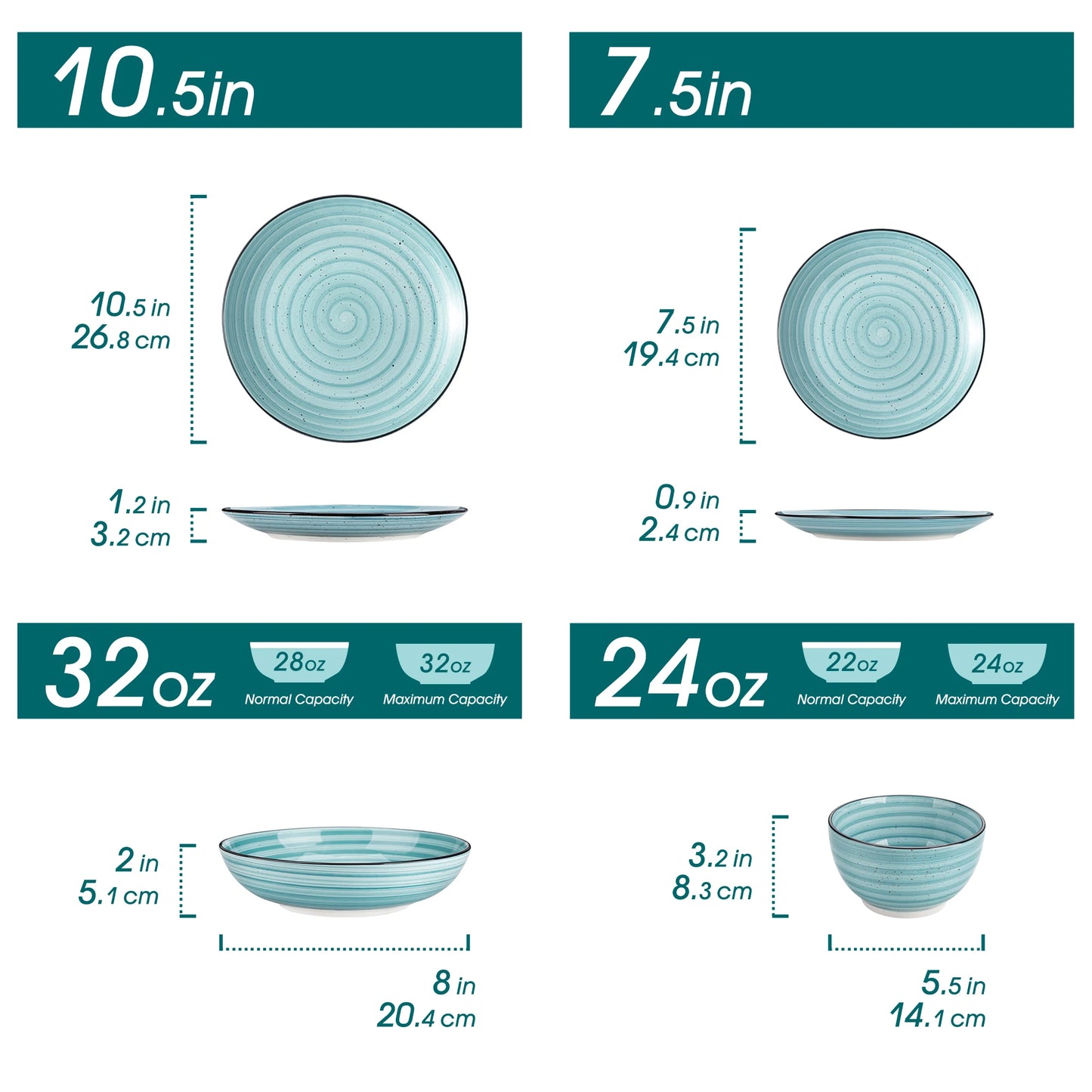 Vancasso Spiral Ceramic Dinner Set For Modern Table Setting