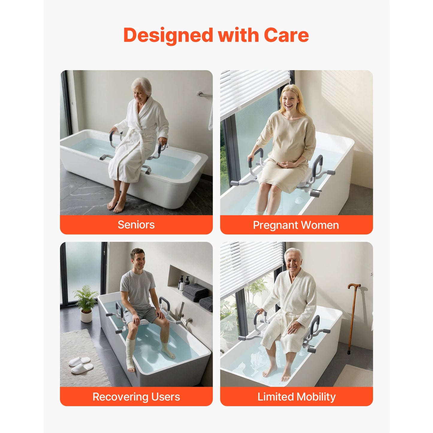 SucceBuy Swivel Shower Chair With Arms And Back For Bathroom