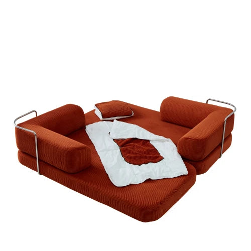 Floor Sofa Bed Convertible With Carpet Pillows And Stable Frame