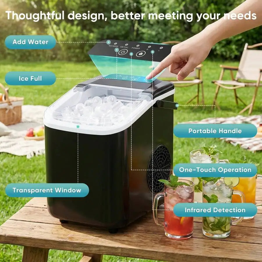 XMSJ Nugget Ice Maker Portable Countertop Machine Ready In 6 Minutes