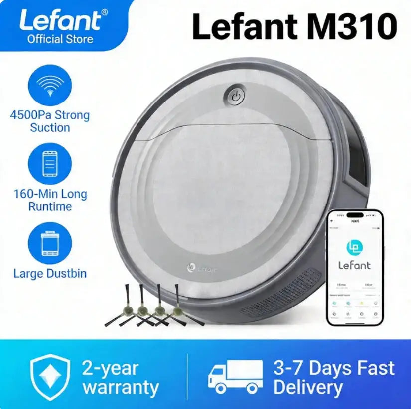 Lefant M310 Robot Vacuum With 4500Pa Suction And Smart Control