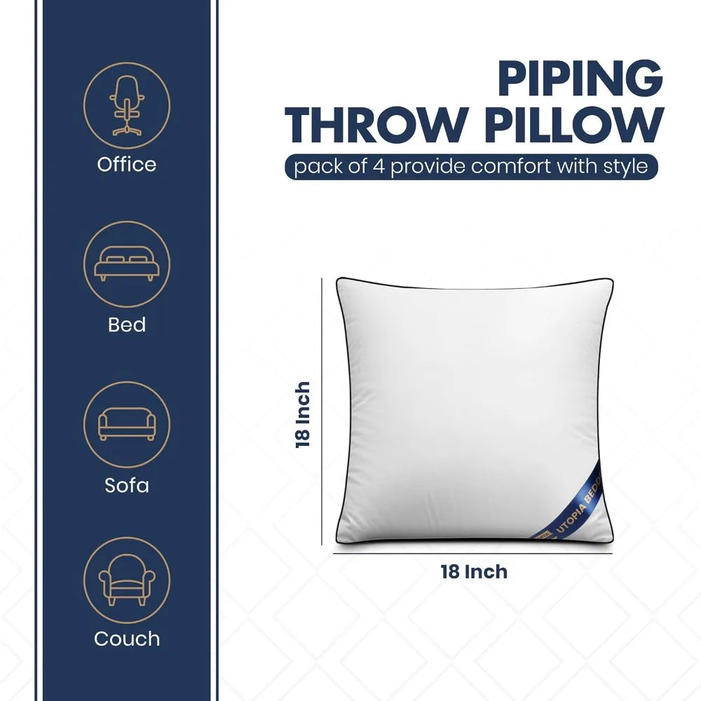 NBVCX Pack Of 4 Premium Pillow Inserts For Sofa Couch