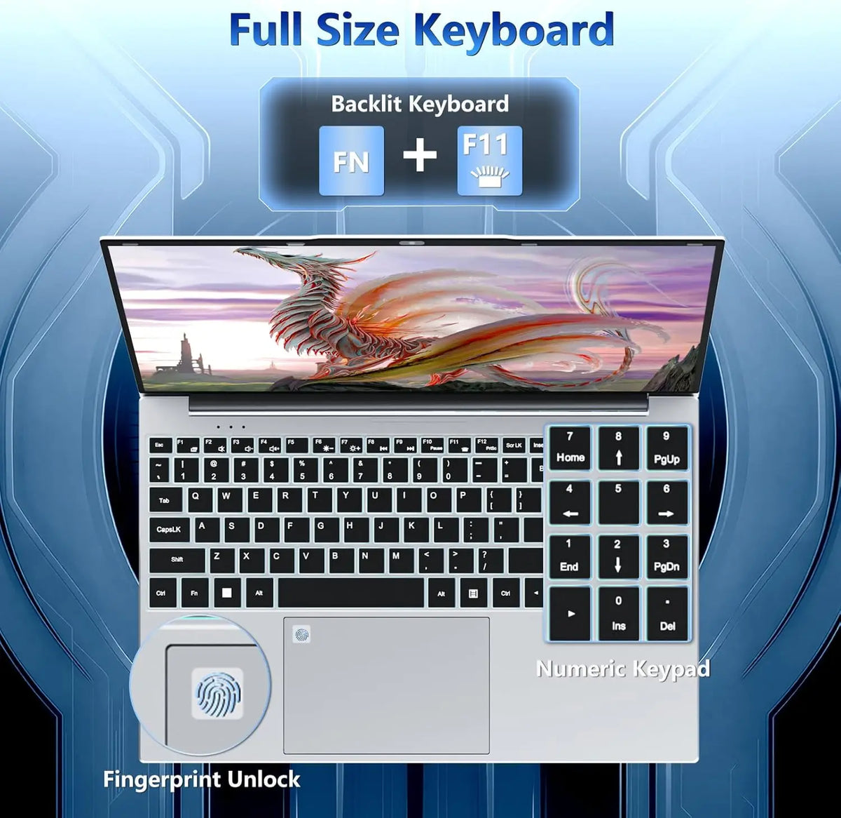 Xiaman Windows 11 Pro Intel Core i3 Laptop Fingerprint Unlock