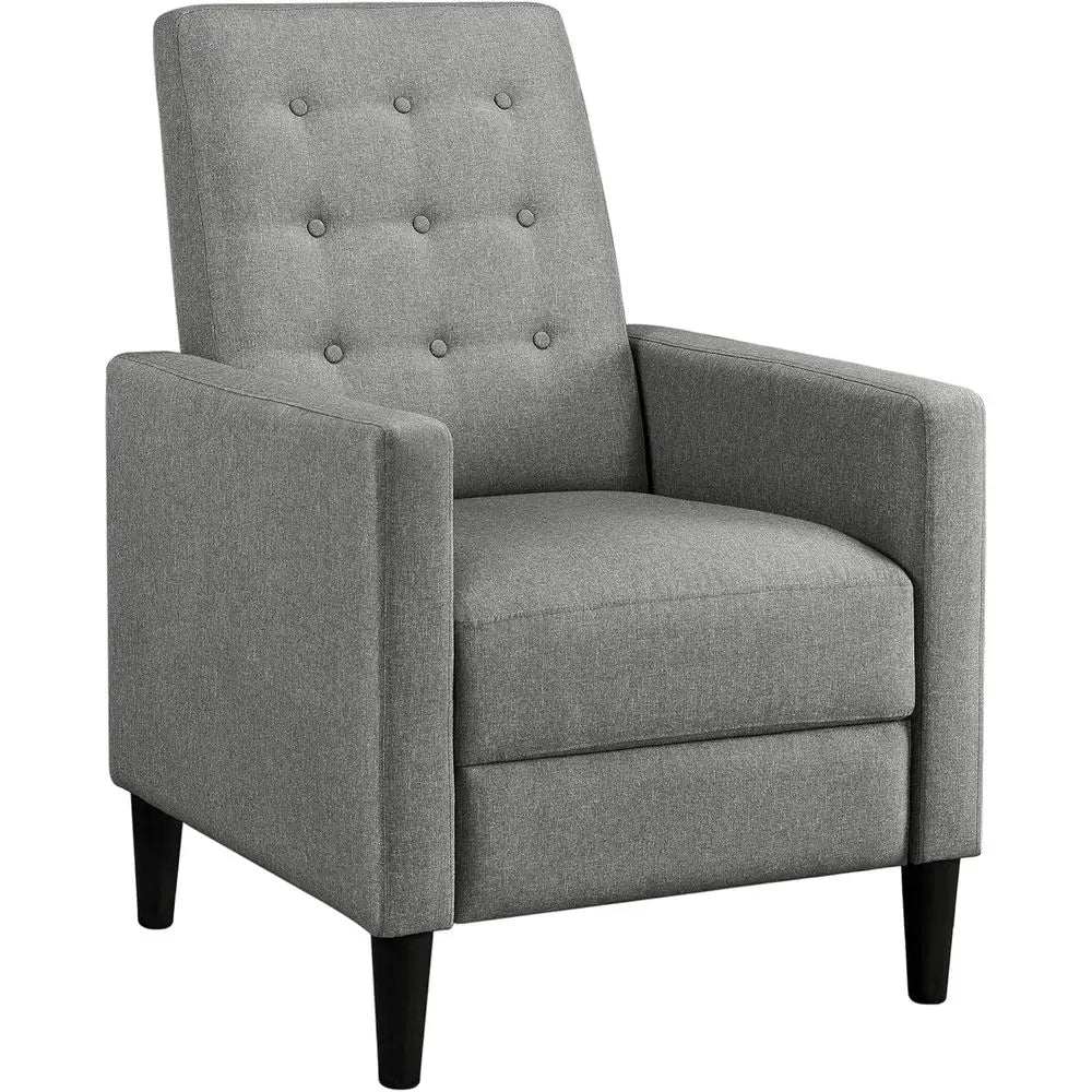 Fabric Recliner Chair With Adjustable Back And Footrest