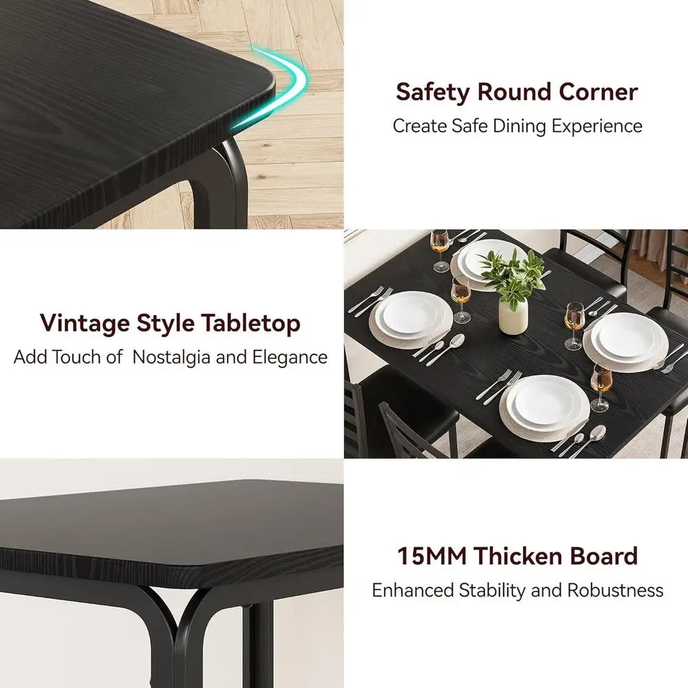 Ticify Modern Dinette Set With Upholstered Chairs For Dining Room