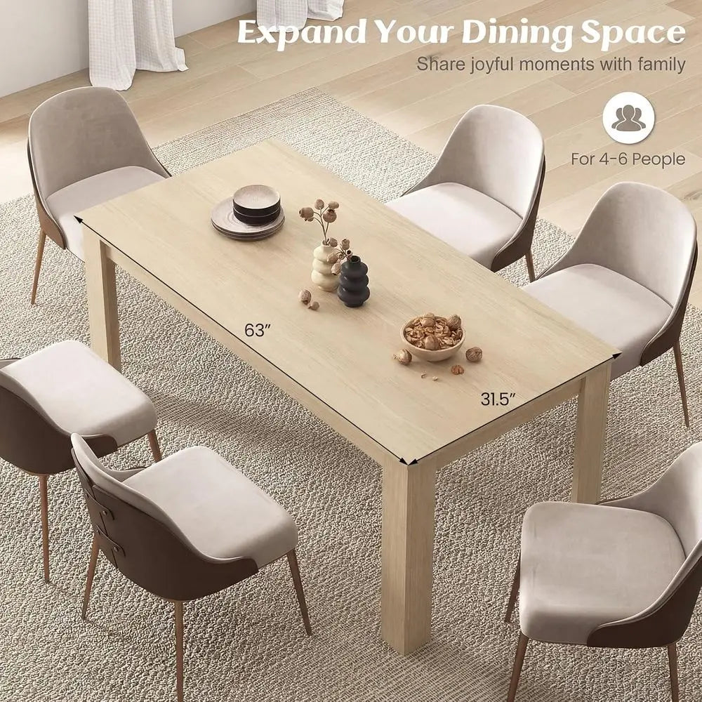 Ticify Dining Table Modern Engineered Wood For Kitchen And Living