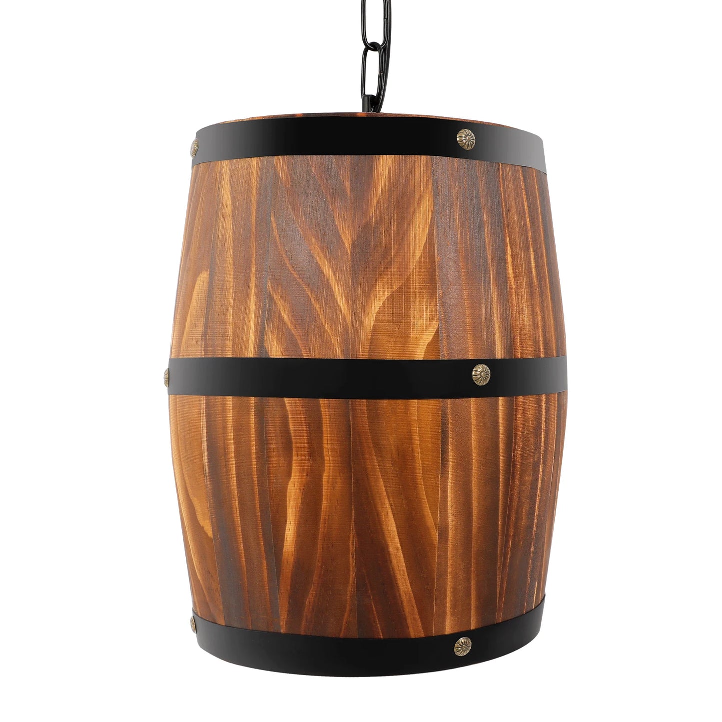 Wooden Barrel Chandelier Industrial Farmhouse Ceiling Light