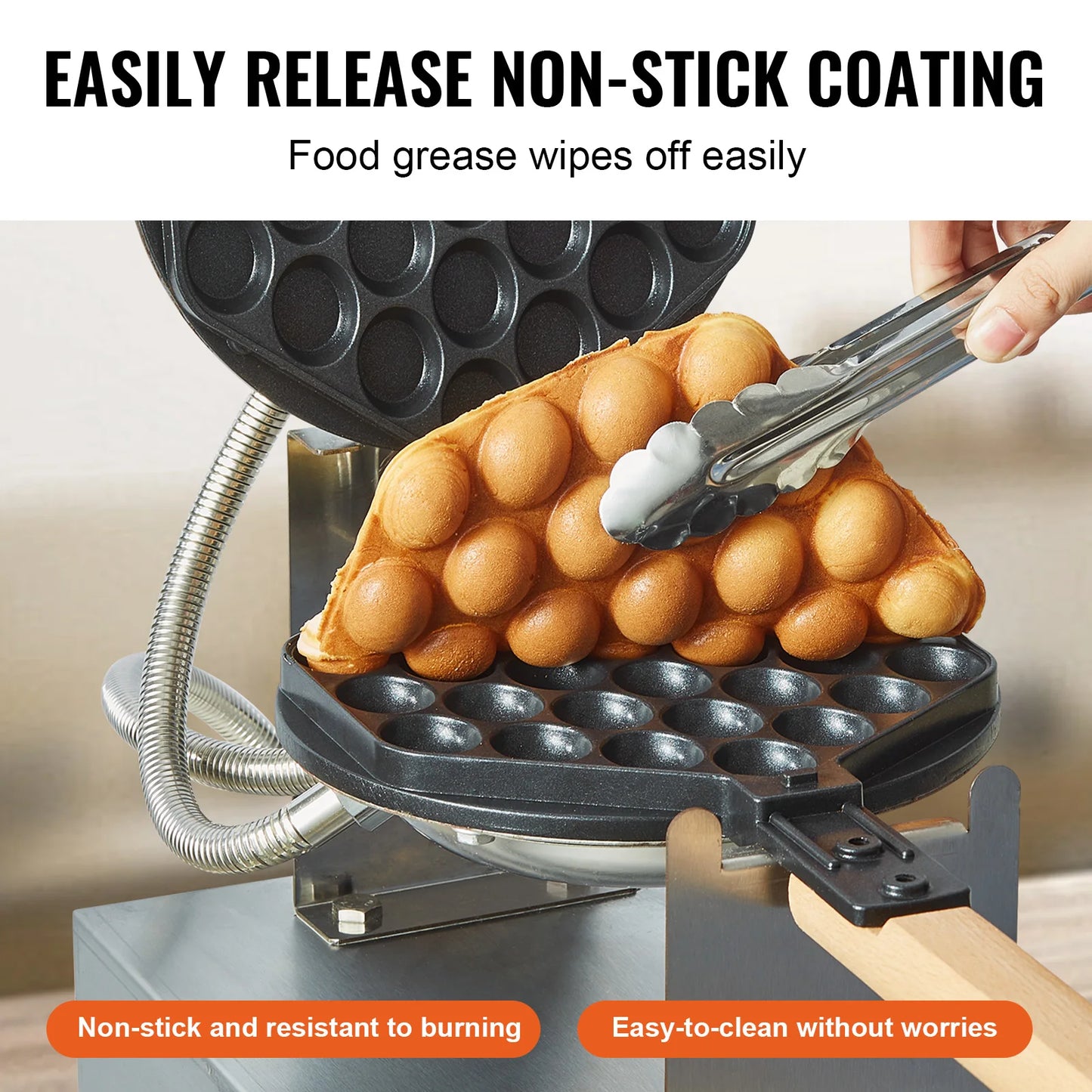 VEVOR SucceBuy Commercial Egg Bubble Waffle Maker 1400W Rotatable