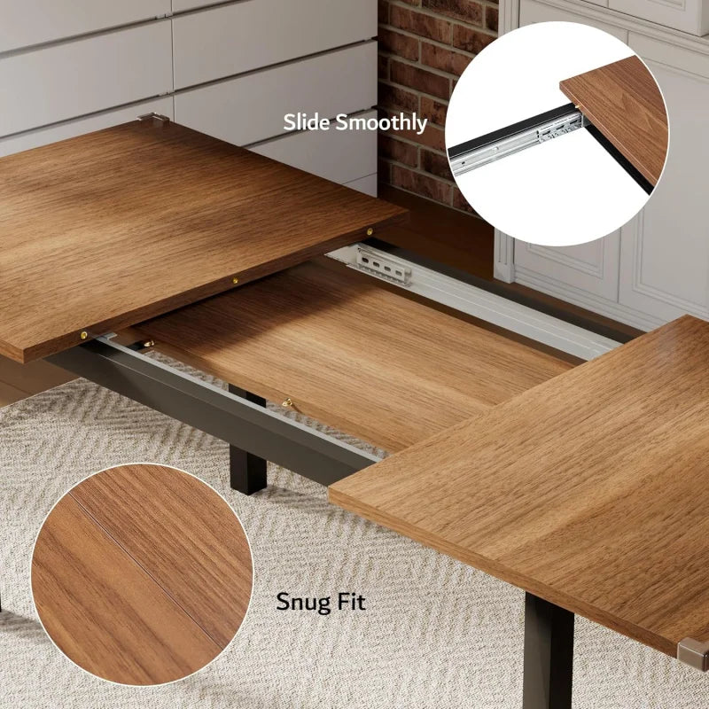 Extendable Kitchen Table And Chairs Set For 4 To 6 People