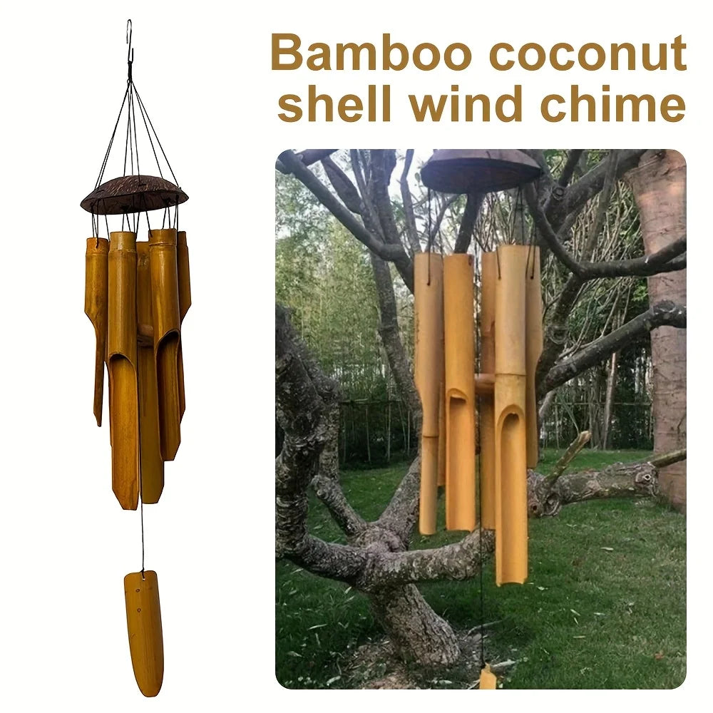 Bamboo Wind Chimes Outdoor Garden Home Decor Hanging Ornament