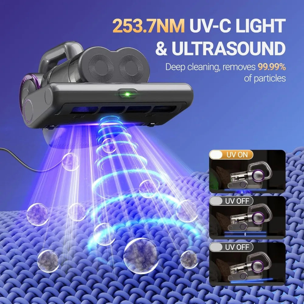 FEPPO Mattress Vacuum Cleaner With UVC Light and HEPA Filter