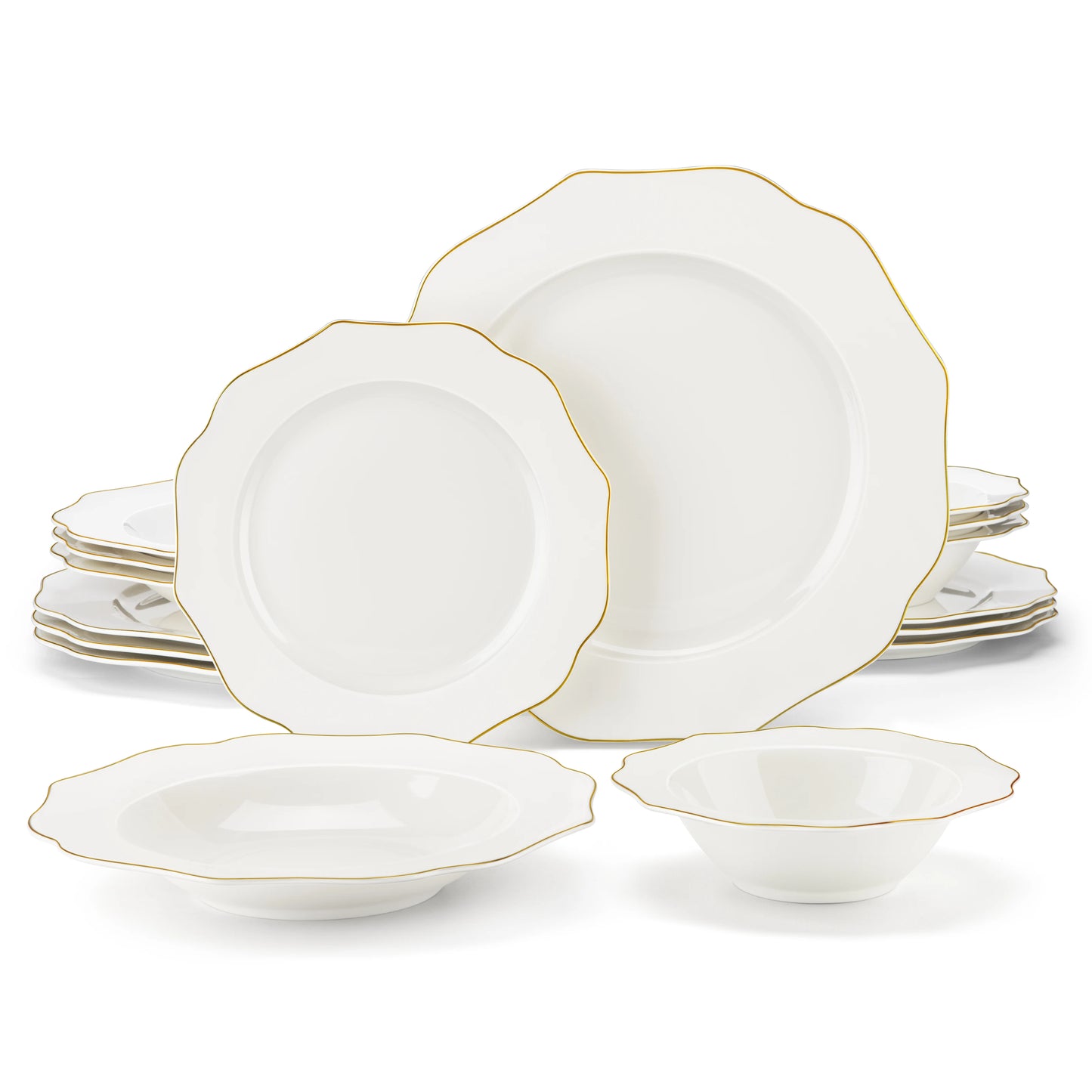 Malacasa Nordic Bone China Ceramic Dinnerware Set For Elegant Dining