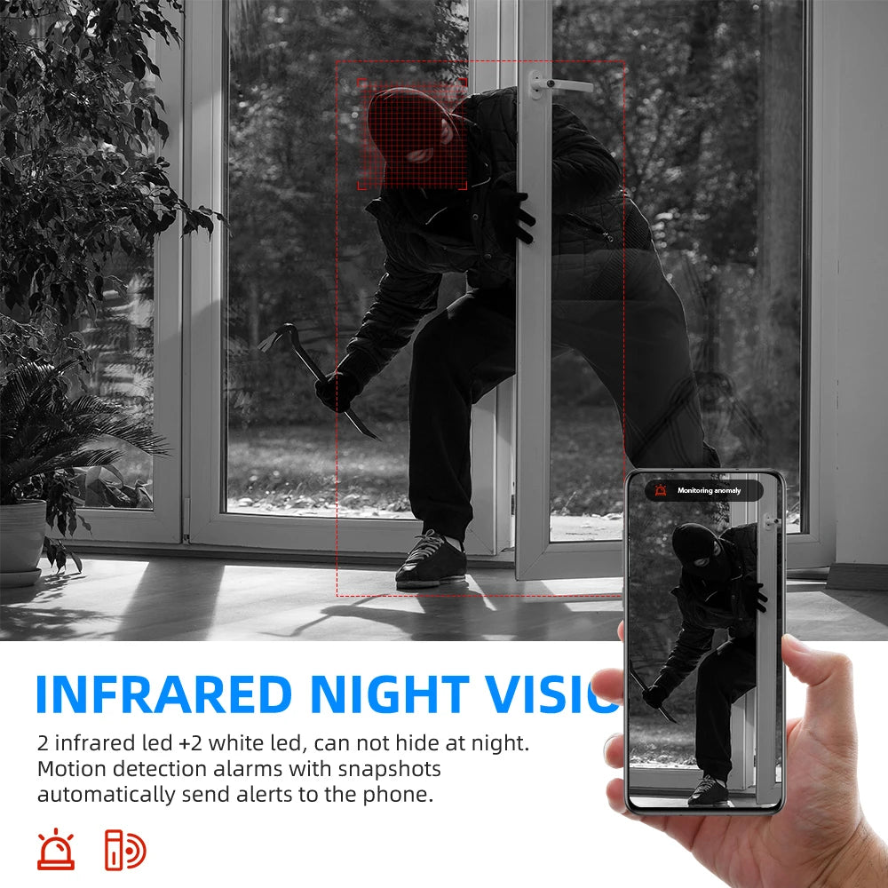 WESECUU E27 Surveillance Camera Night Vision Indoor IP Camera Zoom