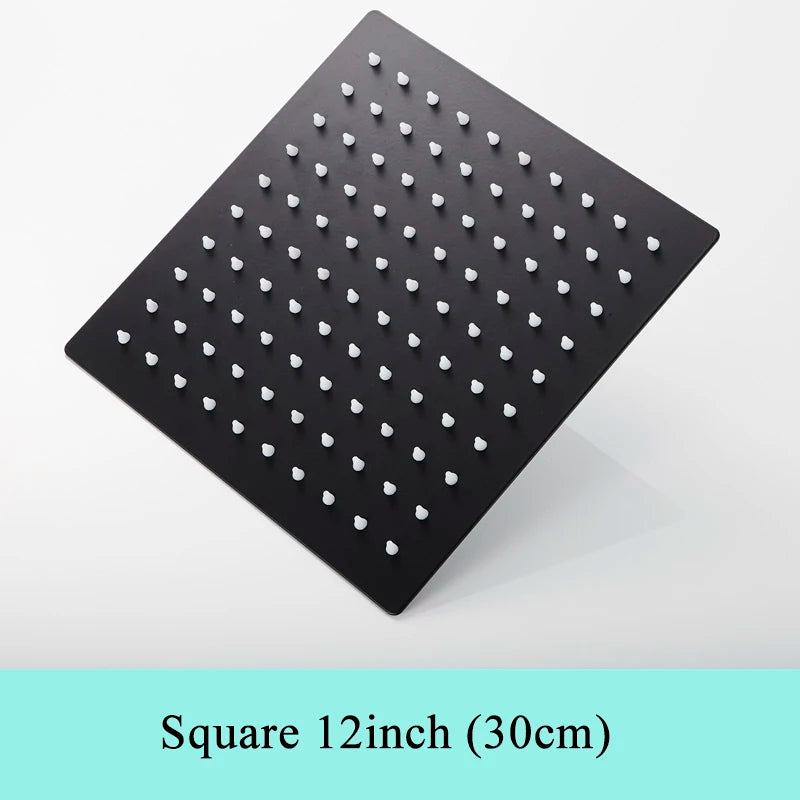 Suguword Square Round Rainfall Shower Head Stainless Steel Water Saving