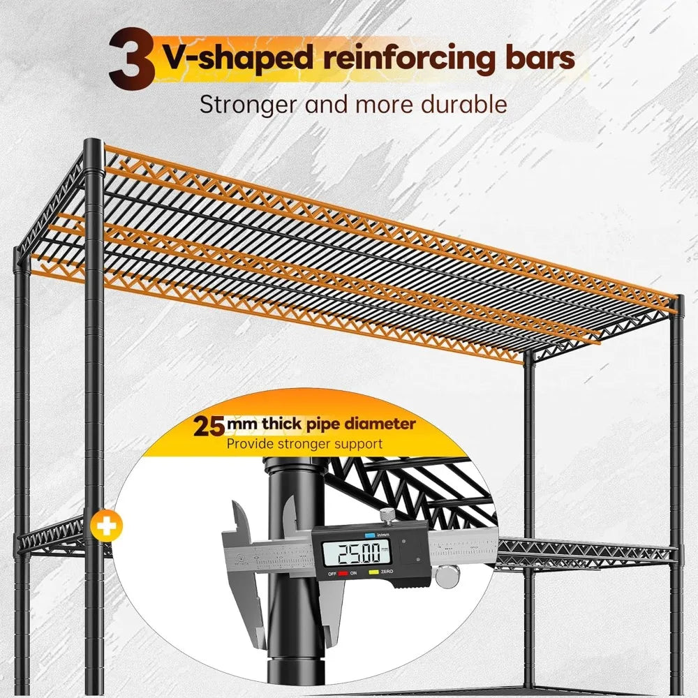 XMSJ Four Tier Metal Wire Storage Shelving Unit For Garage