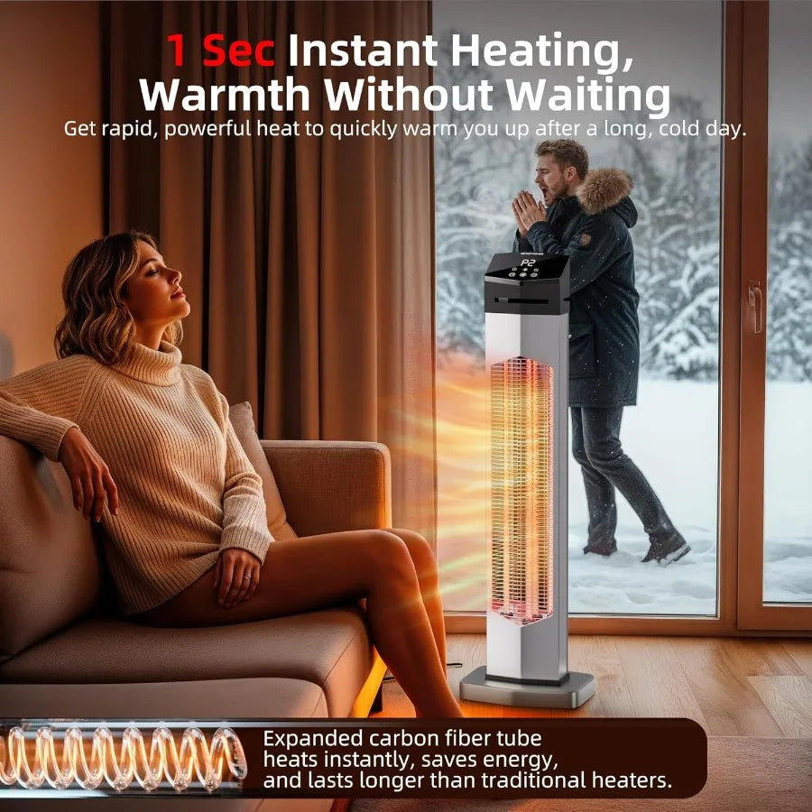 Outdoor Infrared Patio Heater with Remote Timer and Waterproof Protection