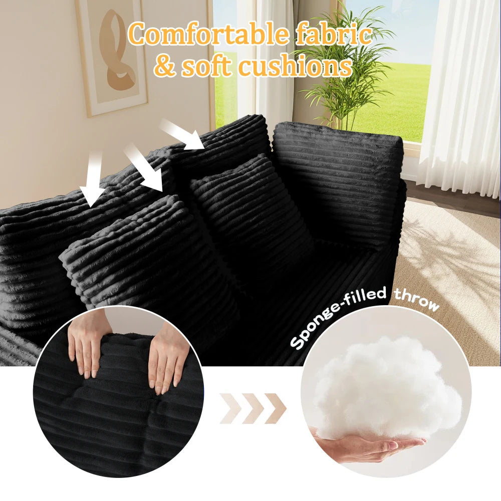 Modular U Shaped Sectional Sofa 6 Seater With Reversible Design