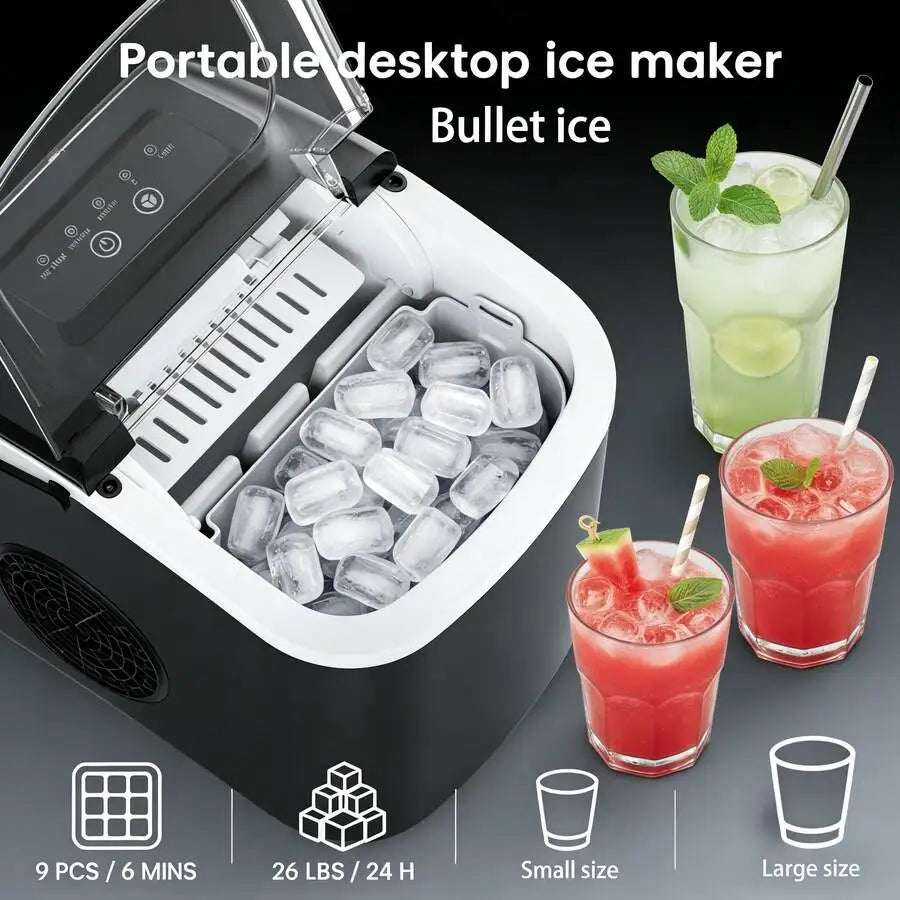 XMSJ Commercial Ice Maker Portable 26 Lbs Per 24 Hours