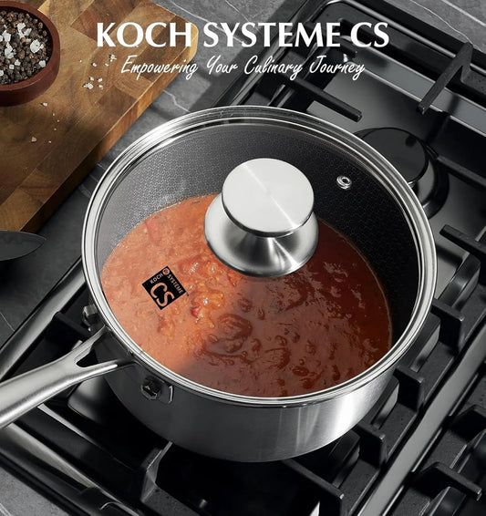 KOCH SYSTEME CS Hybrid Nonstick Tri Ply Stainless Saucepan Set