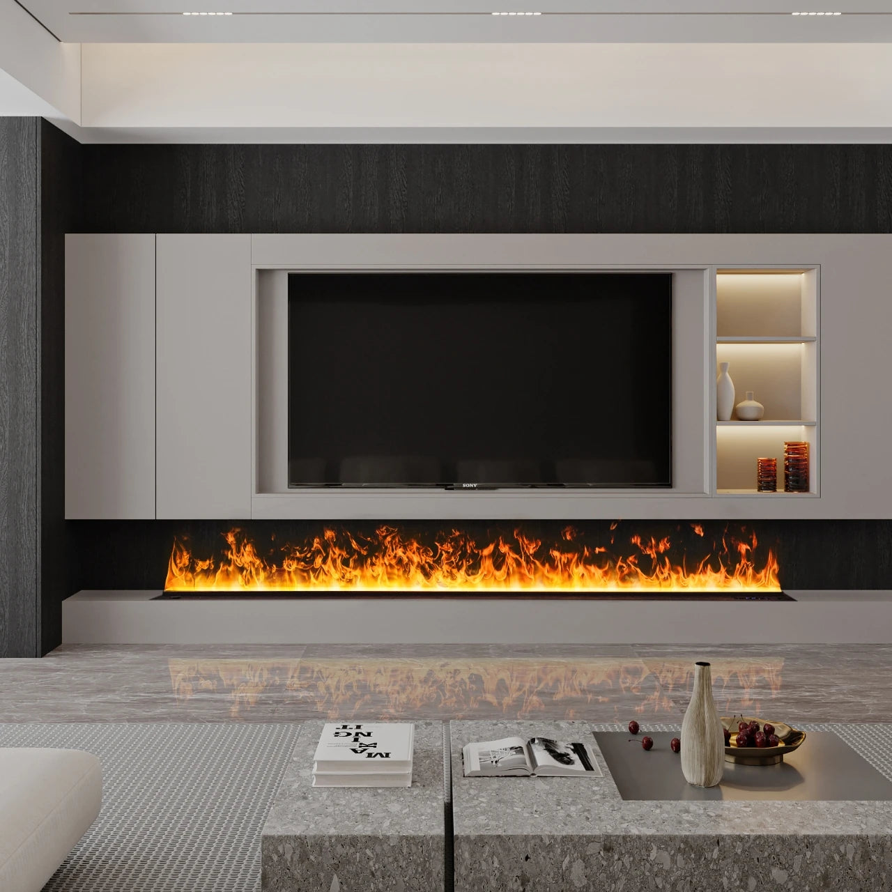 AFLYEVER European Style 3D Atomizing Electric Fireplace Decor