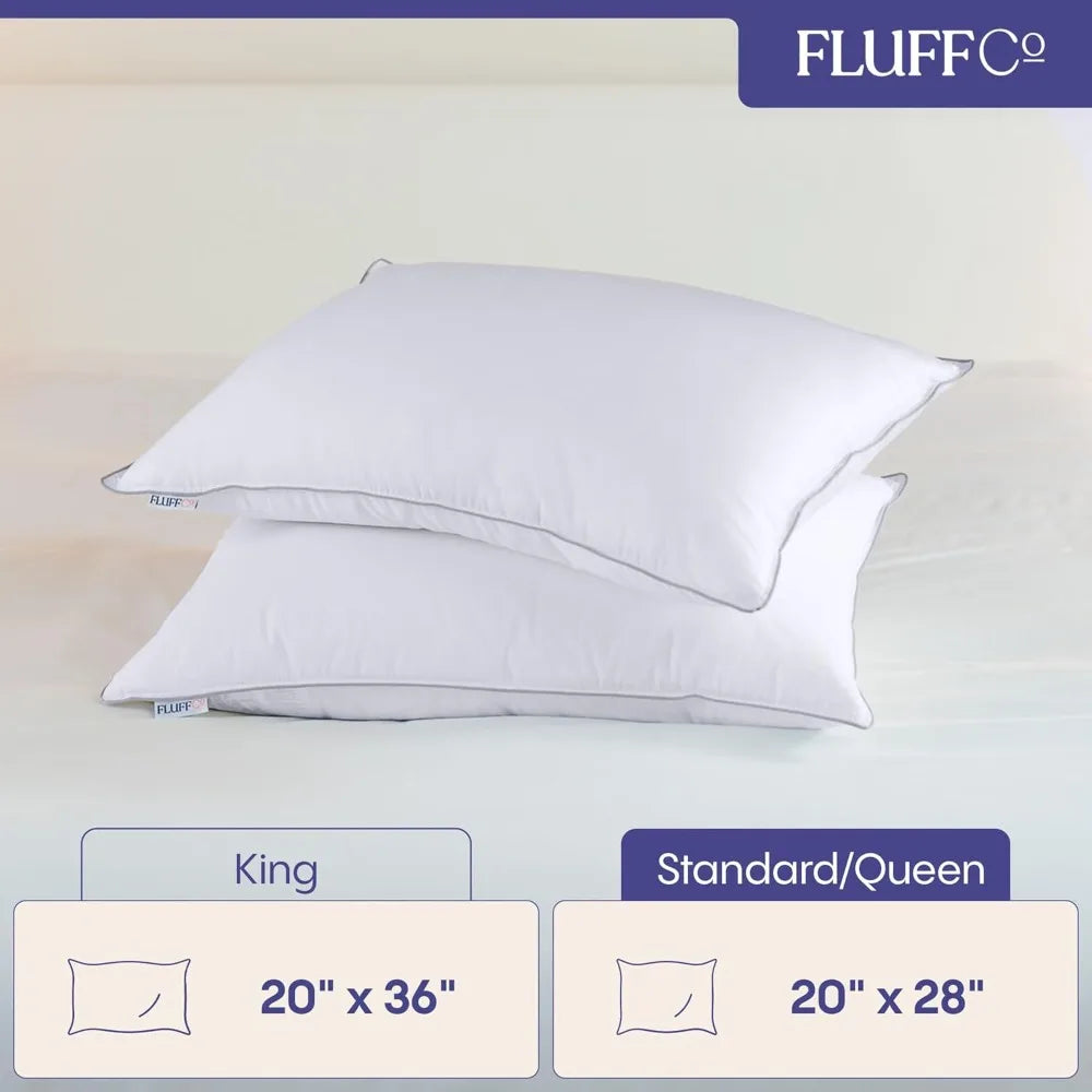 FluffCo Down Alternative Pillows Set of 2 With Cooling Surface
