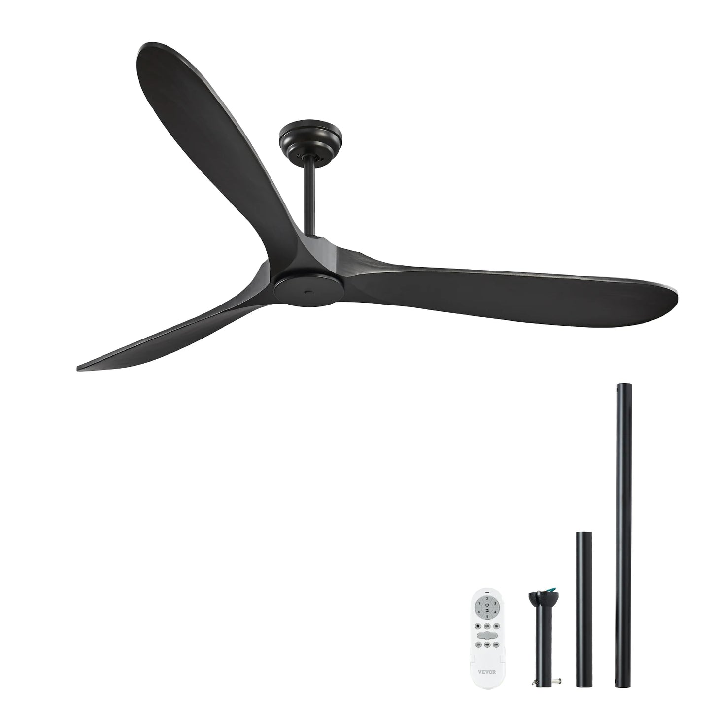 Ceiling Fan With Remote 6 Speed Wood Blades Flush Mount