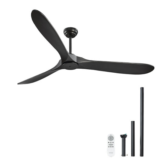 Ceiling Fan With Remote 6 Speed Wood Blades Flush Mount