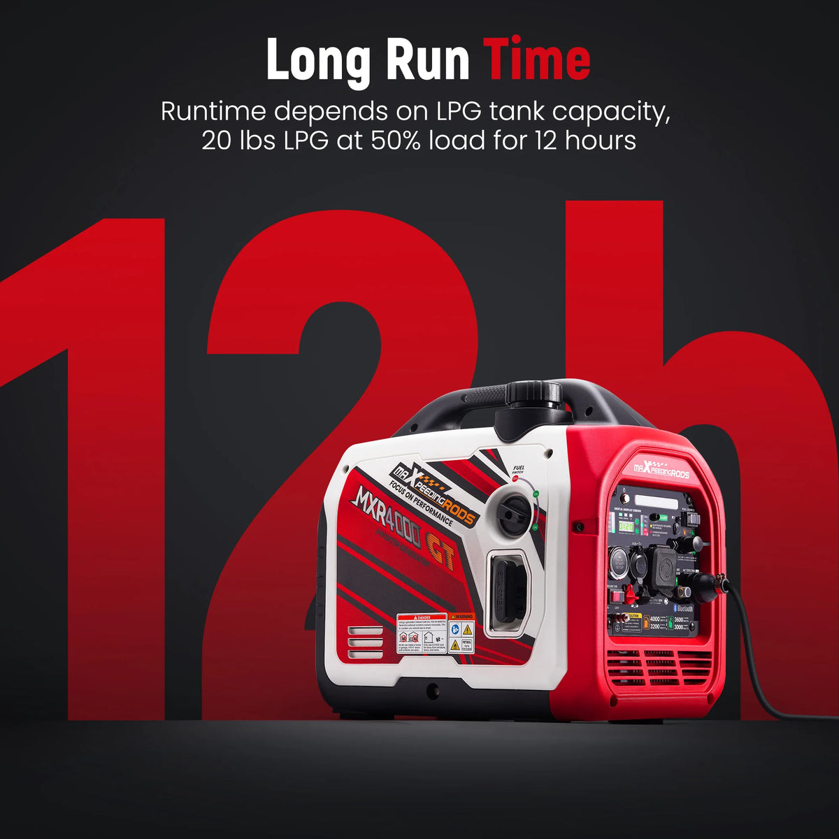 Maxpeedingrods Portable Dual Fuel 4KW Bluetooth Inverter Generator