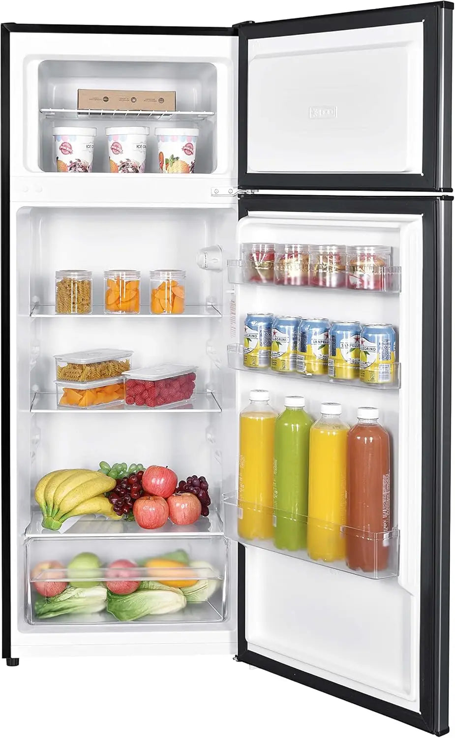 XMSJ Compact Stainless Steel Mini Fridge for Small Kitchens